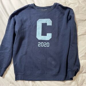 Navy Blue Crewneck Sweater with 'C 2020' for Columbia university